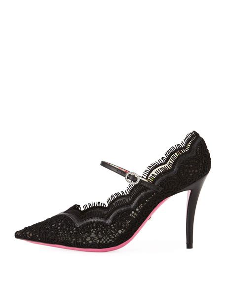 gucci virginia lace pump|Gucci 95mm Virginia Lace Mary Jane .